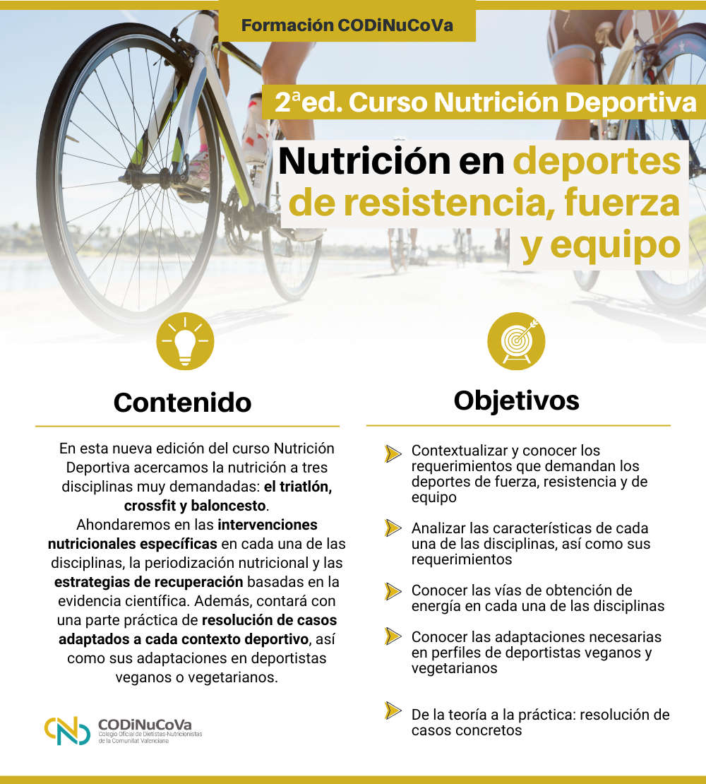 Curso en «Nutrición deportiva en resistencia, fuerza y deportes de equipo» - Imagen 2